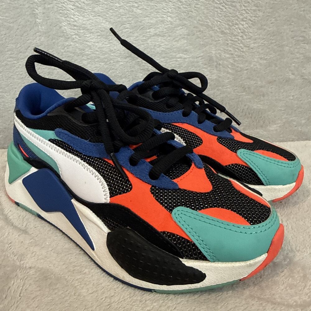 Size Youth 4C Puma RS-X3 Level Up Black Puma Shoes Colorful Comfort Running EUC